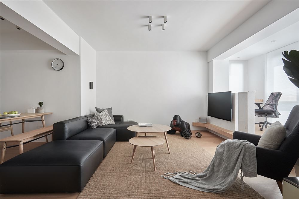 佛山装修设计万科金域中央108平方米三居-现代极简风格室内家装案例效果图