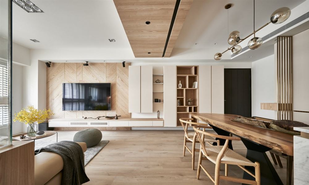 佛山室内装修绿地香树花城160平方米四居-北欧简约风格室内设计家装案例